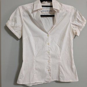 V-neck Button Down Short Sleeve Shirt